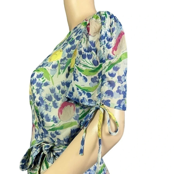 Polo Ralph Lauren Womens Floral Short Sleeve Crepe Wrap Dress Size 2 - Picture 10 of 15